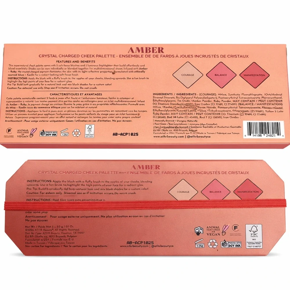 ATHR Beauty Crystal Charged Cheek Palette Vegan Blush Bronzer Highlighter